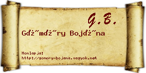 Gömöry Bojána névjegykártya